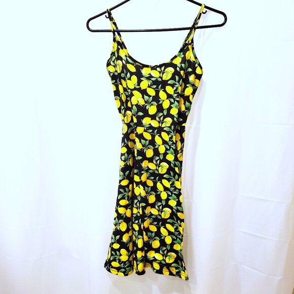 Lemon Summer Dress Fit and Flare, Soft with Adjustable Straps - Picture 1 of 4